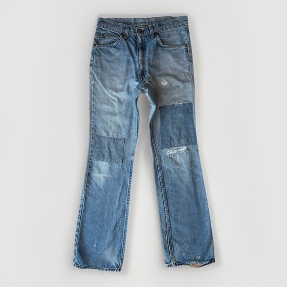 Vintage Levis 517 Jeans 29 Blue Orange Tab 80s Denim Made in USA Boot Cut 0217 - Picture 1 of 11